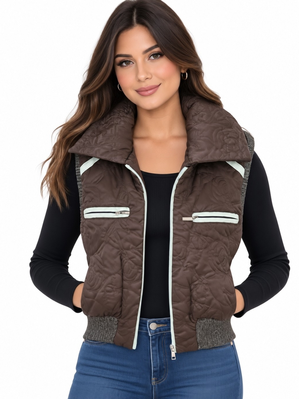 Vintage Gazoz Brown Quilted Puffer Vest